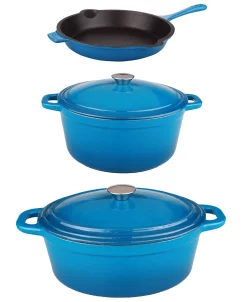 BergHOFF Neo Cast Iron Covered Dutch Ovens, 10 Fry Pan, Set Of 3