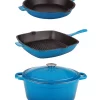 BergHOFF Neo Cast Iron Fry Pan, Grill Pan And 5 Quart Covered Dutch Oven, Set Of 3