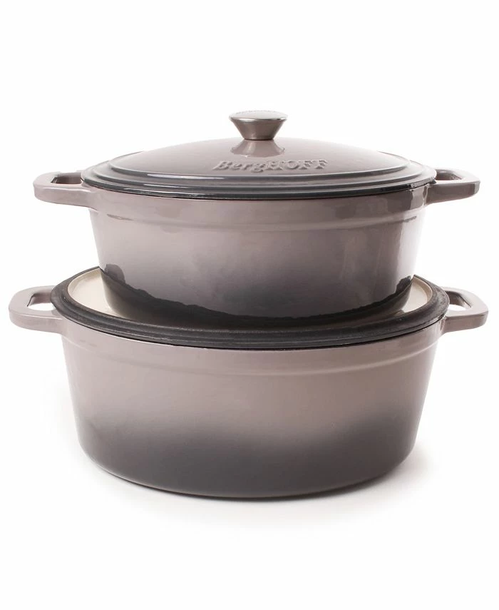 BergHOFF Neo Cast Iron Stockpot And Covered Dutch Ovens, Set Of 2 3 BergHOFF Neo Cast Iron Stockpot And Covered Dutch Ovens, Set Of 2