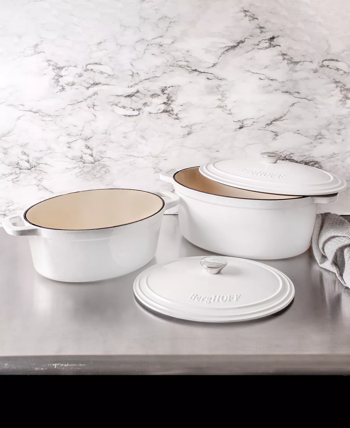 BergHOFF Neo Cast Iron Stockpot And Covered Dutch Ovens, Set Of 2 6 BergHOFF Neo Cast Iron Stockpot And Covered Dutch Ovens, Set Of 2 - Image 4