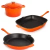 BergHOFF Neo Cast Iron Grill Pan, Fry Pan And 3 Quart Dutch Oven, Set Of 3 -Hot Sale All Lighting Shop 22258791 fpx