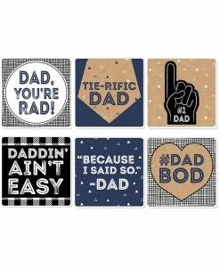 Big Dot Of Happiness My Dad Is Rad - Funny Father's Day Party Decorations - Drink Coasters - Set Of 6