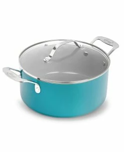 Gotham Steel Ocean Blue Series Ti-Ceramic Nonstick 5-Qt. Stockpot & Lid