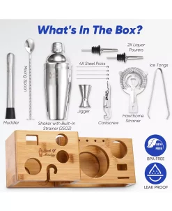 Touch Of Mixology Bartender Kit - Bar Set Cocktail Shaker Set - Cocktail Kit Set - Bartending Kit - Bar Essentials For Home Bar Cart Accessories - Perfect Housewarming Gift - New Home Essentials 14 PC -Hot Sale All Lighting Shop 23400563 fpx