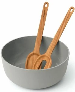 BergHOFF Leo Collection 3-Pc. Salad Bowl Set With Bamboo Servers